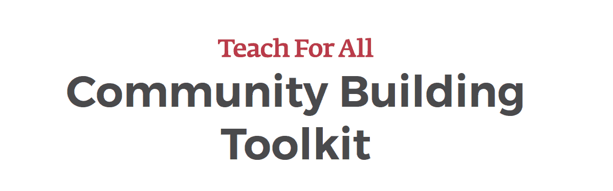 Teach For All – Community Building Toolkit